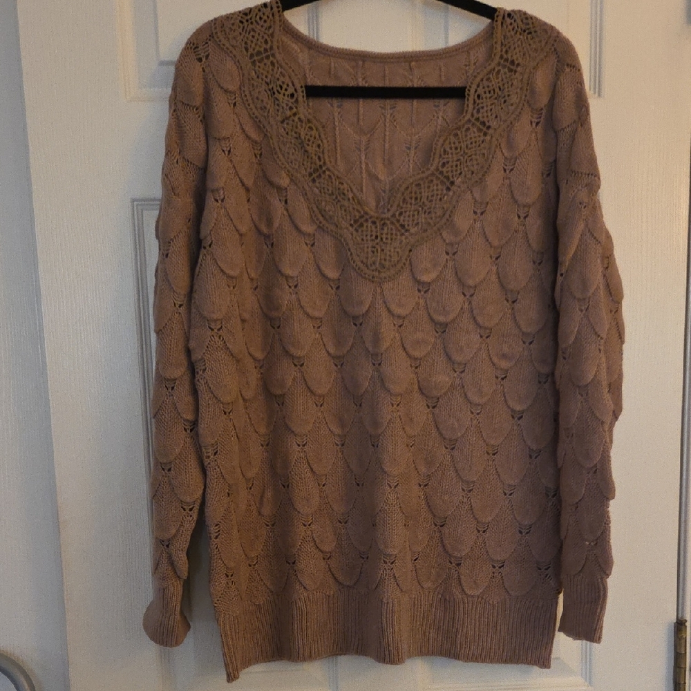 Tan Vneck Sweater Sz 2XL